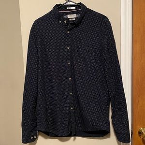 Navy blue with white dots shirt